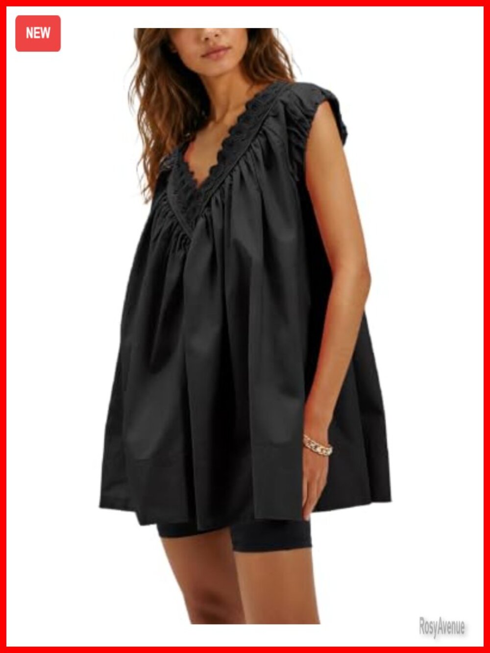 100% Cotton Womens Tunic Top V-Neck Lace Beach Cover Up Peplum Short Sleeve